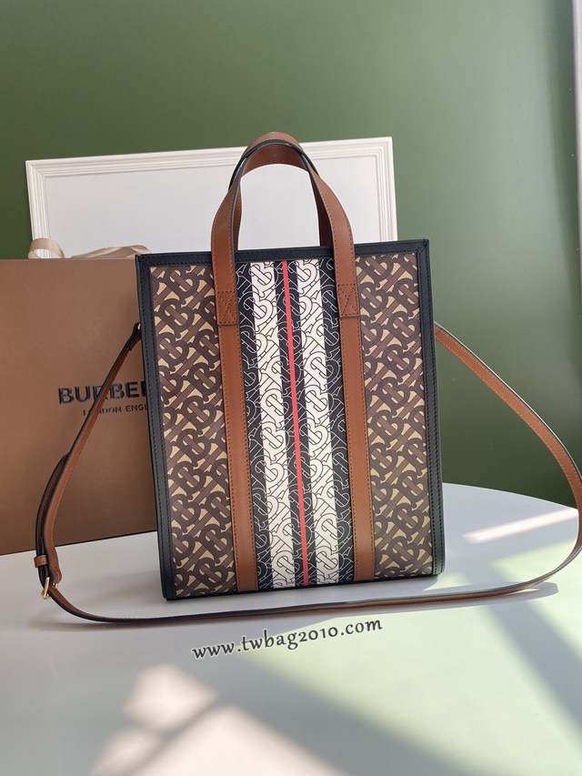 Burberry專門店新款TB環保帆布手提包 巴寶莉豎版托特手提袋 yxb1231